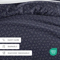 Casual Comfort Premium Ultra Soft Midnight Blossoms  Duvet Cover Set
