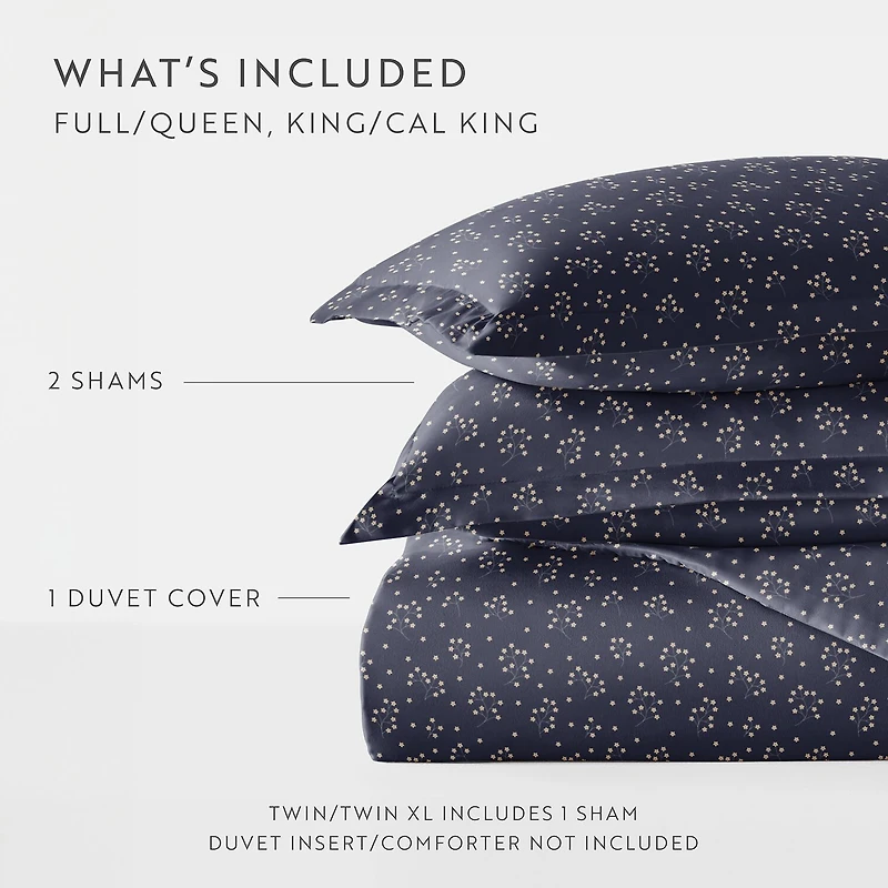Casual Comfort Premium Ultra Soft Midnight Blossoms Duvet Cover Set