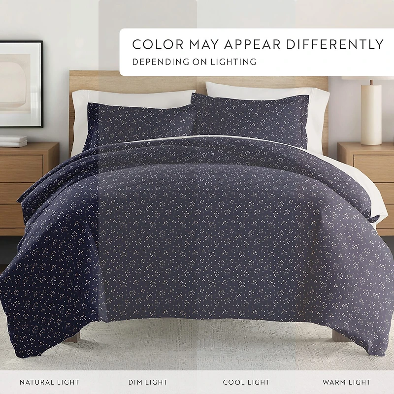 Casual Comfort Premium Ultra Soft Midnight Blossoms Duvet Cover Set