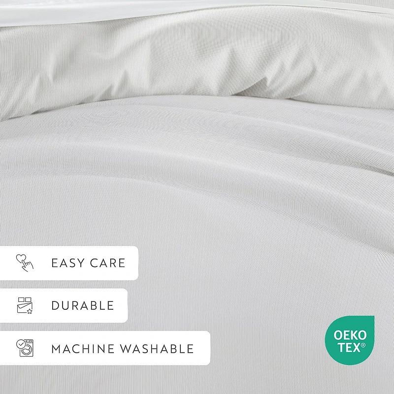 Casual Comfort Premium Ultra Soft Pinstriped Duvet Cover Set