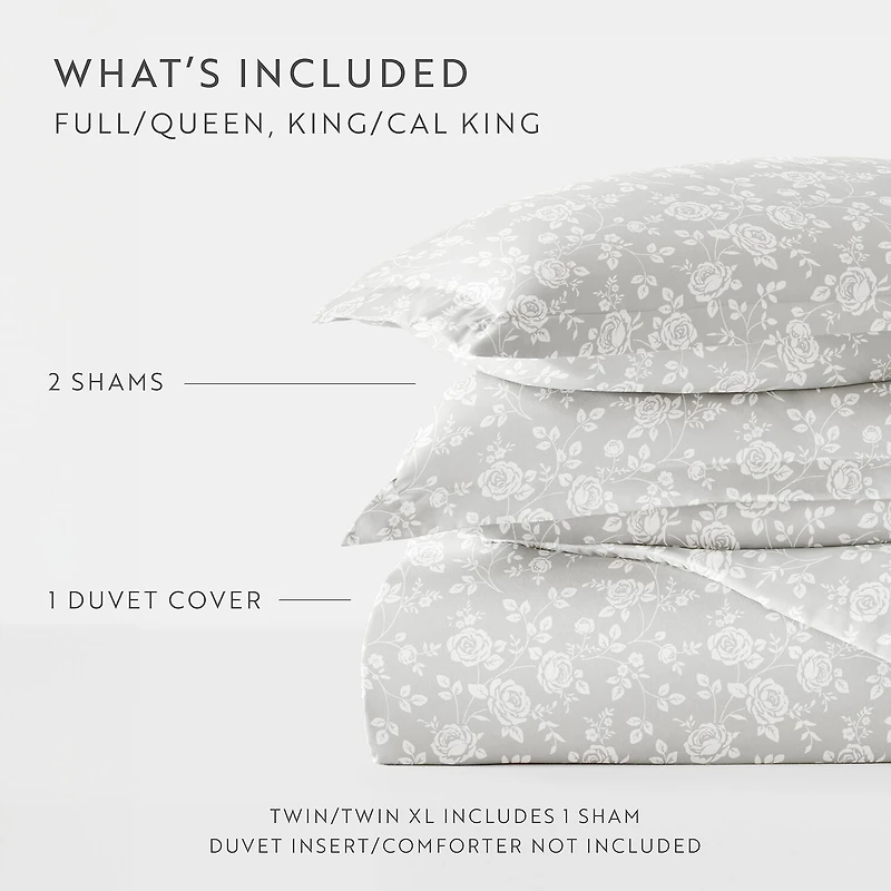 Casual Comfort Premium Ultra Soft Rose Gray Duvet Cover Set
