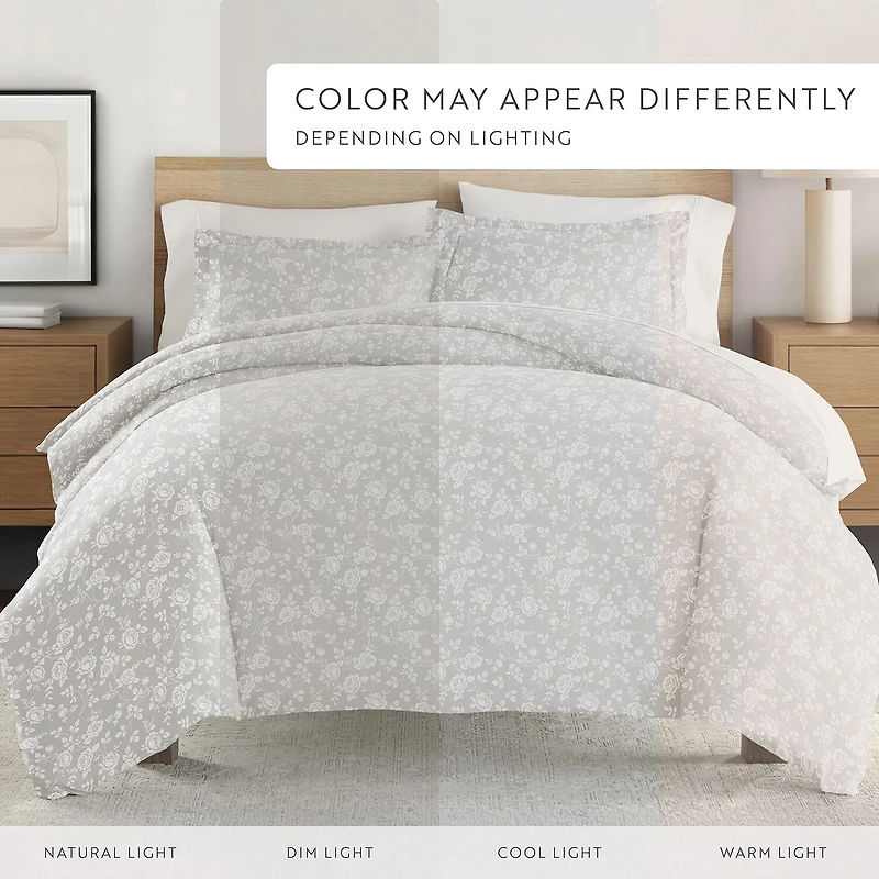 Casual Comfort Premium Ultra Soft Rose Gray Duvet Cover Set