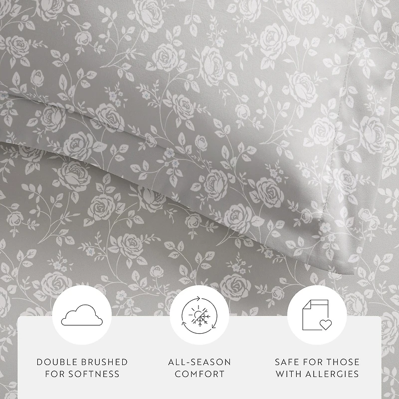 Casual Comfort Premium Ultra Soft Rose Gray Duvet Cover Set