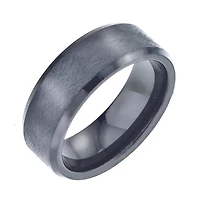 Mens 8mm Black Ceramic Wedding Band