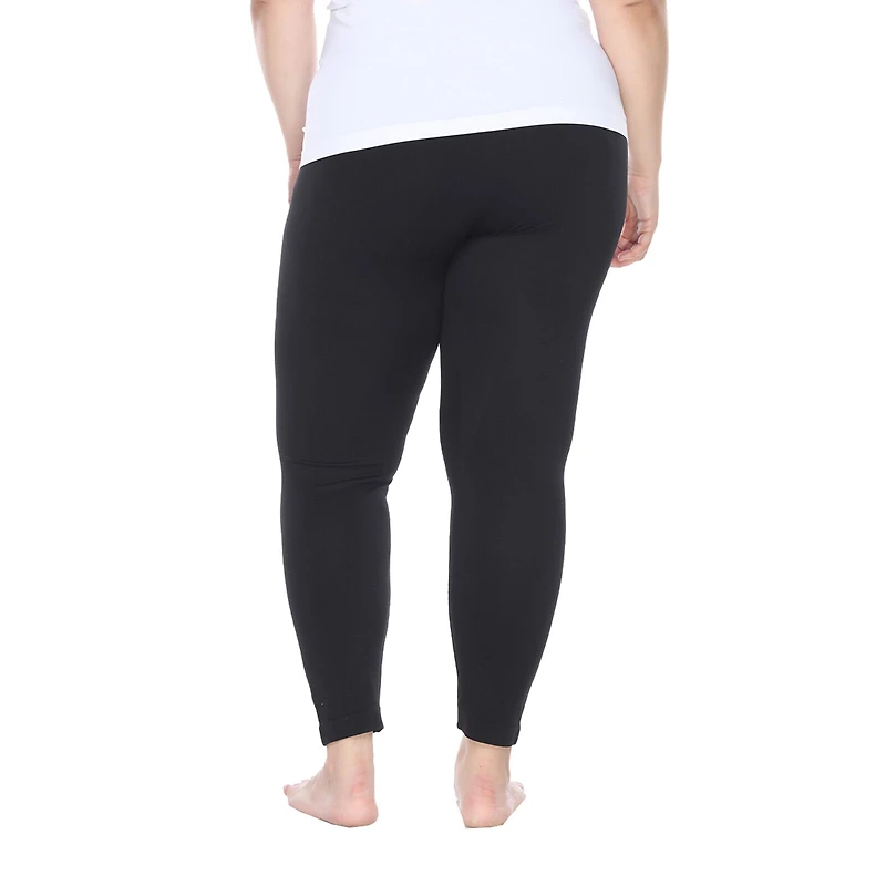 White Mark Super Stretch Womens Mid Rise Plus Full Length Leggings