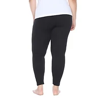 White Mark Super Stretch Womens Mid Rise Plus Full Length Leggings