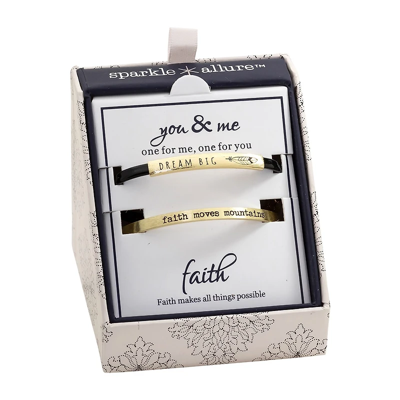 Sparkle Allure You & Me Womens 2-pc. 14K Gold Over Brass Bracelet Set
