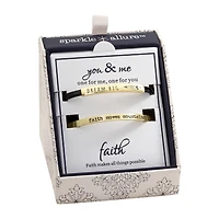 Sparkle Allure You & Me Womens 2-pc. 14K Gold Over Brass Bracelet Set