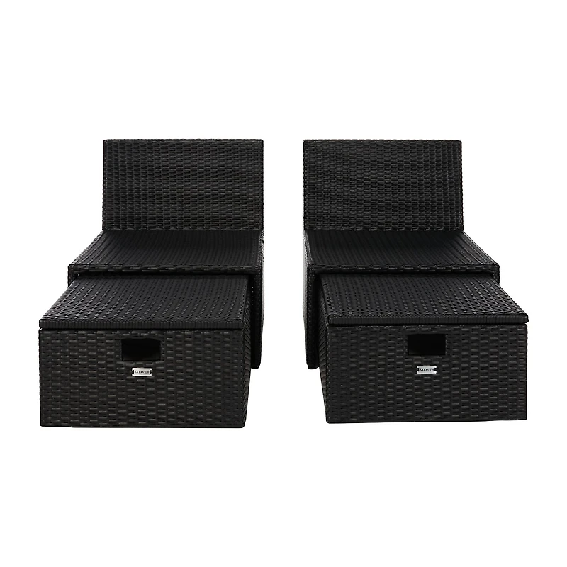 Pramla  4-pc. Patio Lounge Chair and Ottoman Set