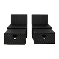 Pramla  4-pc. Patio Lounge Chair and Ottoman Set
