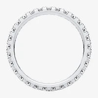 (H-I / Si1-Si2) Womens 2MM 1 CT. T.W. Lab Grown White Diamond 10K Gold Eternity Wedding Band