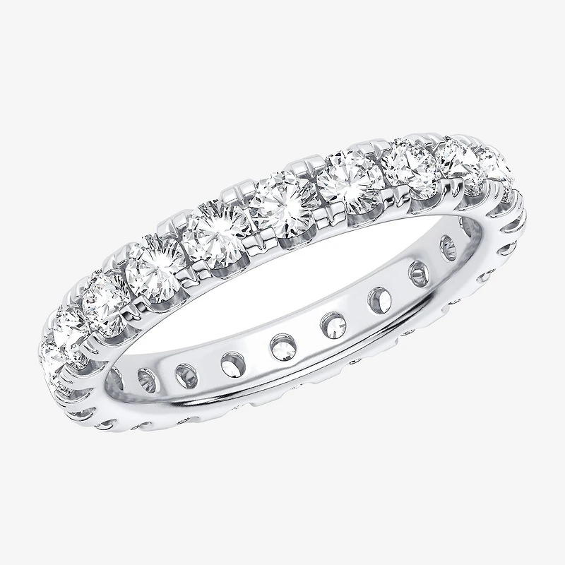 H-I / Si1-Si2) Womens 2.5MM 2 CT. T.W. Lab Grown White Diamond 10K Gold Eternity Wedding Band