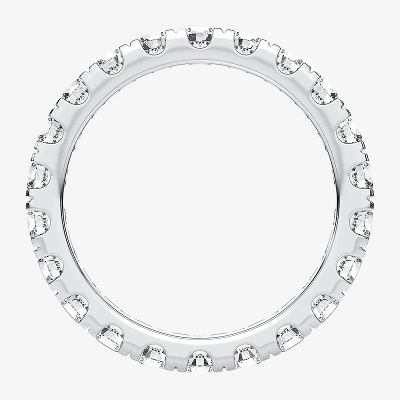 H-I / Si1-Si2) Womens 2.5MM 2 CT. T.W. Lab Grown White Diamond 10K Gold Eternity Wedding Band
