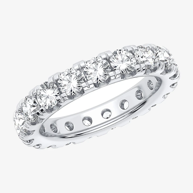 (H-I / Si1-Si2) Womens 3.5MM 3 CT. T.W. Lab Grown White Diamond 10K Gold Eternity Wedding Band