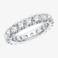 (H-I / Si1-Si2) Womens 3.5MM 3 CT. T.W. Lab Grown White Diamond 10K Gold Eternity Wedding Band
