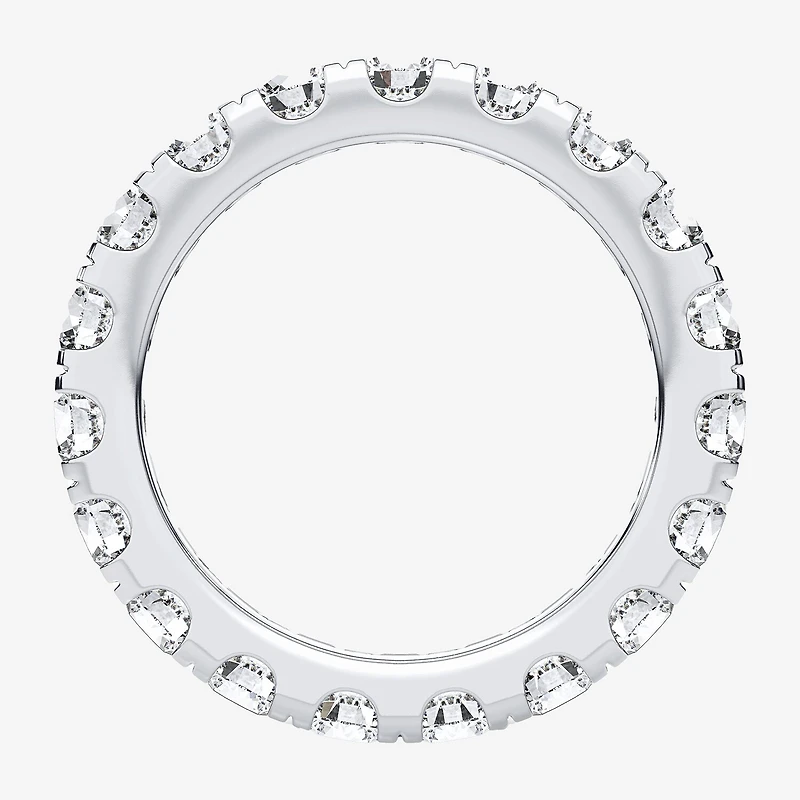 (H-I / Si1-Si2) Womens 3.5MM 3 CT. T.W. Lab Grown White Diamond 10K Gold Eternity Wedding Band