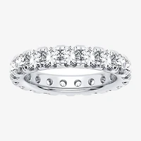 (H-I / Si1-Si2) Womens 3.5MM 3 CT. T.W. Lab Grown White Diamond 10K Gold Eternity Wedding Band