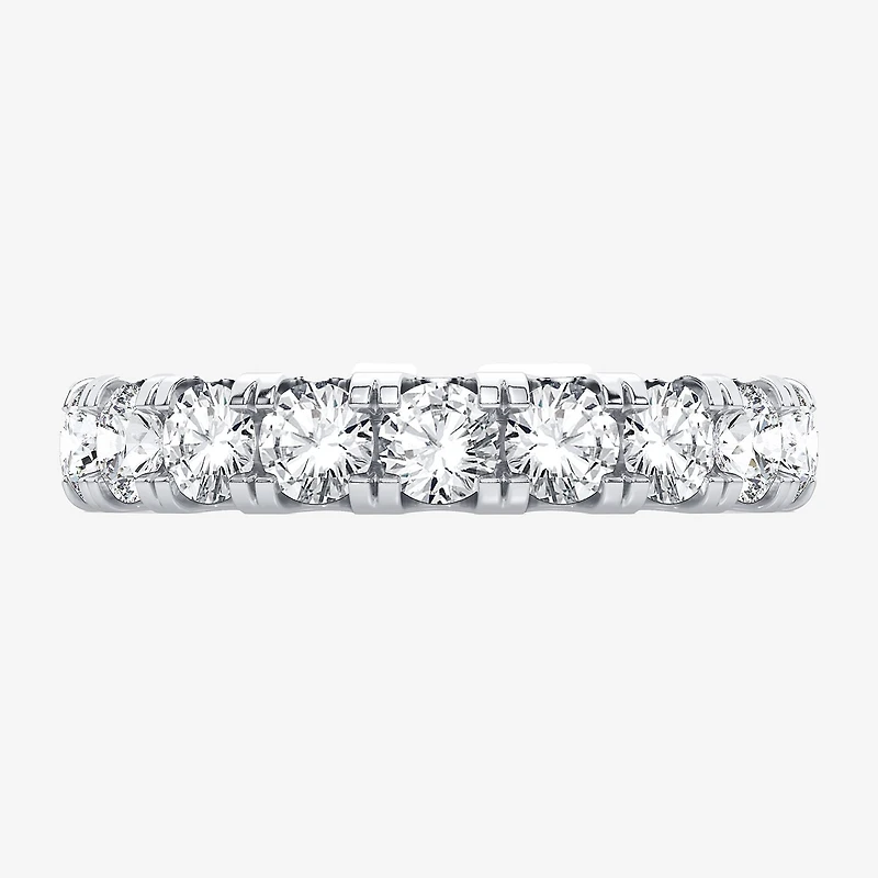 (H-I / Si1-Si2) Womens 3.5MM 3 CT. T.W. Lab Grown White Diamond 10K Gold Eternity Wedding Band