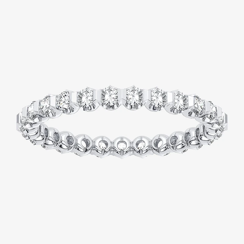 (H-I / Si1-Si2) Womens 1 CT. T.W. Lab Grown White Diamond 10K Gold Eternity Wedding Band