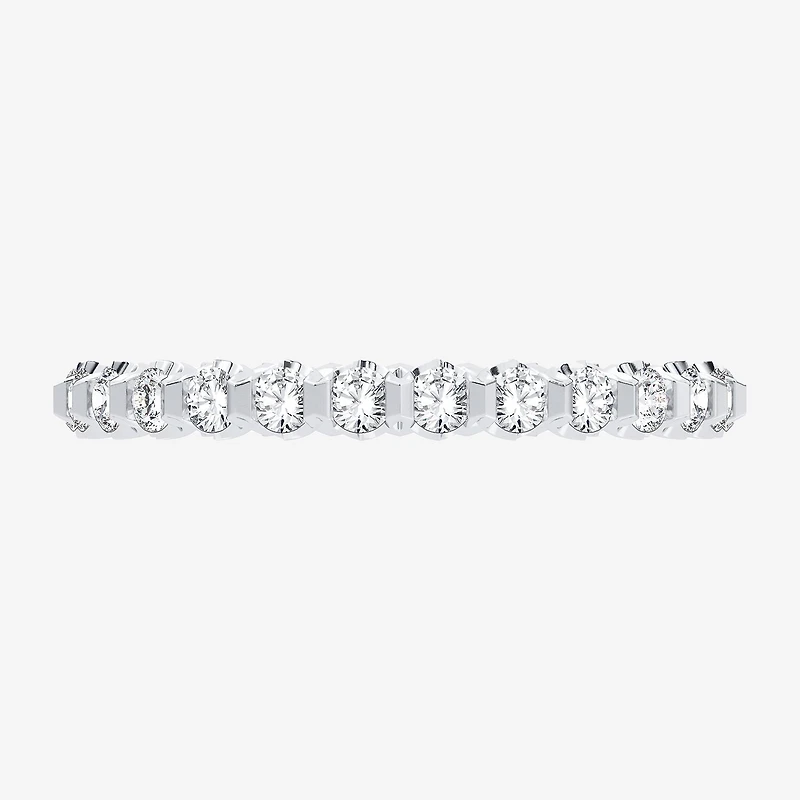 (H-I / Si1-Si2) Womens 1 CT. T.W. Lab Grown White Diamond 10K Gold Eternity Wedding Band