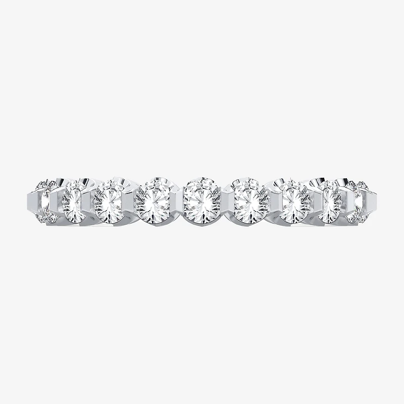 (H-I / Si1-Si2) Womens 2.5MM 2 CT. T.W. Lab Grown White Diamond 10K Gold Eternity Wedding Band