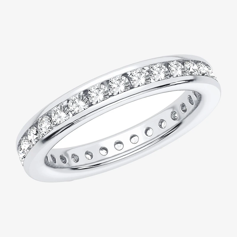 H-I / Si1-Si2) Womens 3MM CT. T.W. Lab Grown White Diamond 10K Gold Eternity Wedding Band