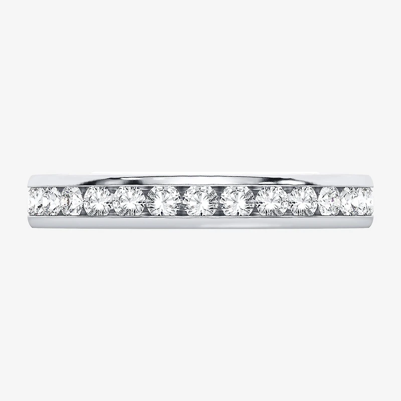 H-I / Si1-Si2) Womens 3MM CT. T.W. Lab Grown White Diamond 10K Gold Eternity Wedding Band