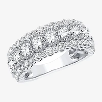 (H-I / Si1-Si2) Womens 7MM 2 CT. T.W. Lab Grown White Diamond 10K Gold Anniversary Band