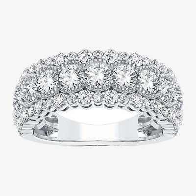 (H-I / Si1-Si2) Womens 7MM 2 CT. T.W. Lab Grown White Diamond 10K Gold Anniversary Band