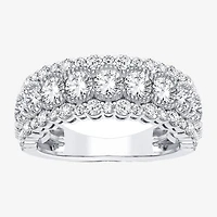 (H-I / Si1-Si2) Womens 7MM 2 CT. T.W. Lab Grown White Diamond 10K Gold Anniversary Band