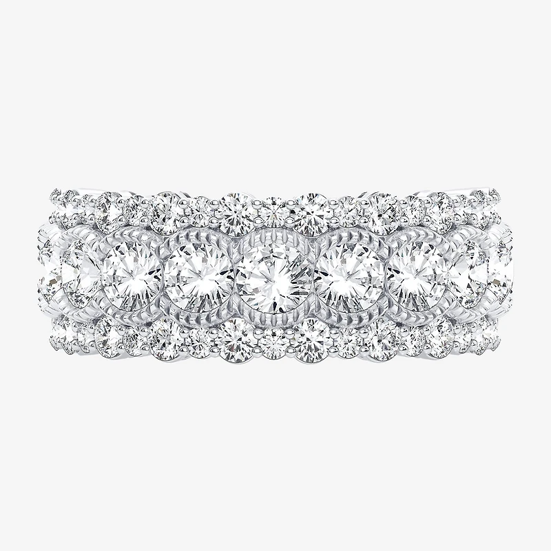 (H-I / Si1-Si2) Womens 7MM 2 CT. T.W. Lab Grown White Diamond 10K Gold Anniversary Band