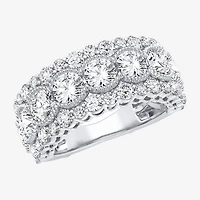 (H-I / Si1-Si2) Womens 8MM 3 CT. T.W. Lab Grown White Diamond 10K Gold Anniversary Band