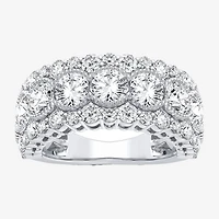 (H-I / Si1-Si2) Womens 8MM 3 CT. T.W. Lab Grown White Diamond 10K Gold Anniversary Band