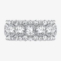 (H-I / Si1-Si2) Womens 8MM 3 CT. T.W. Lab Grown White Diamond 10K Gold Anniversary Band