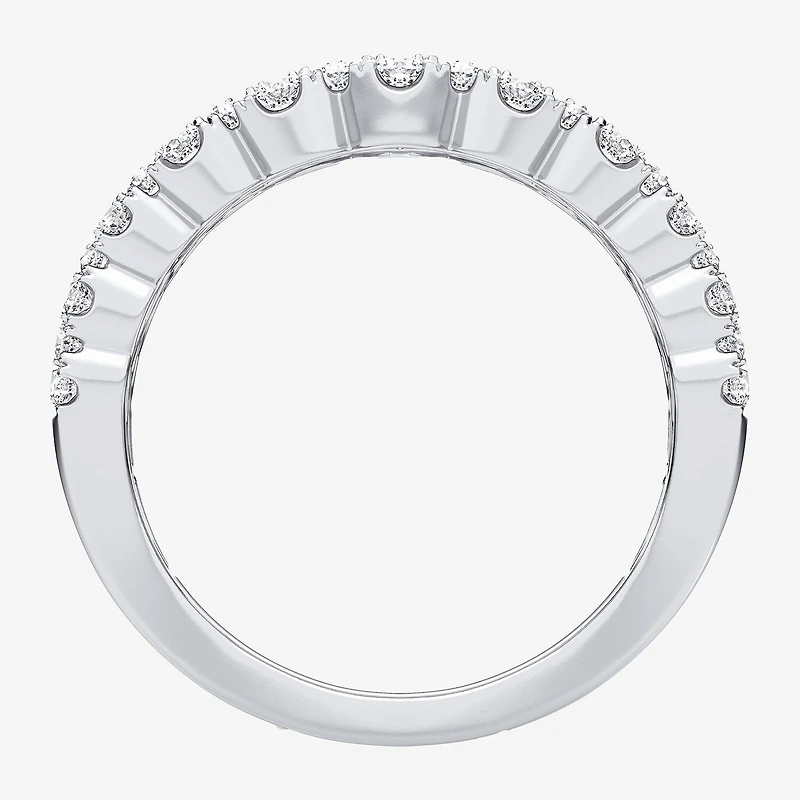 (H-I / Si1-Si2) Womens 8.5MM 2 CT. T.W. Lab Grown White Diamond 10K Gold Anniversary Band