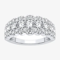 (H-I / Si1-Si2) Womens 8.5MM 2 CT. T.W. Lab Grown White Diamond 10K Gold Anniversary Band