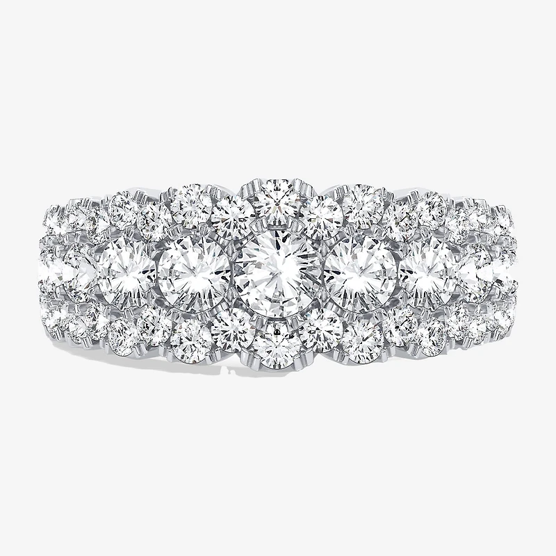 (H-I / Si1-Si2) Womens 8.5MM 2 CT. T.W. Lab Grown White Diamond 10K Gold Anniversary Band
