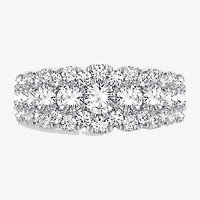 (H-I / Si1-Si2) Womens 8.5MM 2 CT. T.W. Lab Grown White Diamond 10K Gold Anniversary Band