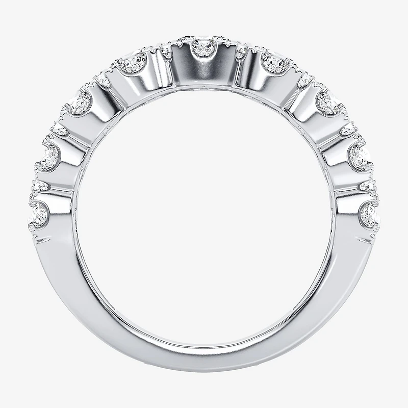 (H-I / Si1-Si2) Womens 9M 3 CT. T.W. Lab Grown White Diamond 10K Gold Anniversary Band