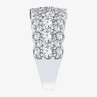 (H-I / Si1-Si2) Womens 9M 3 CT. T.W. Lab Grown White Diamond 10K Gold Anniversary Band