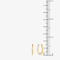Womens 14K Gold 14.5mm Heart Hoop Earrings