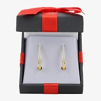Womens 1/2 CT. T.W. Natural White Diamond Sterling Silver 24mm Hoop Earrings