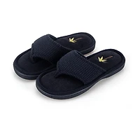 Isotoner Seersucker Thong Womens Round Slip-On Shoe
