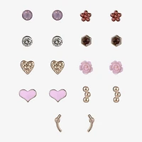 Arizona Womens 9 Pair Earring Set