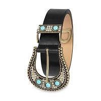 JS Jessica Simpson Turquoise Accented Casual Hip Belt Womens
