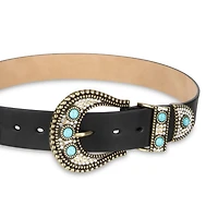JS Jessica Simpson Turquoise Accented Casual Hip Belt Womens