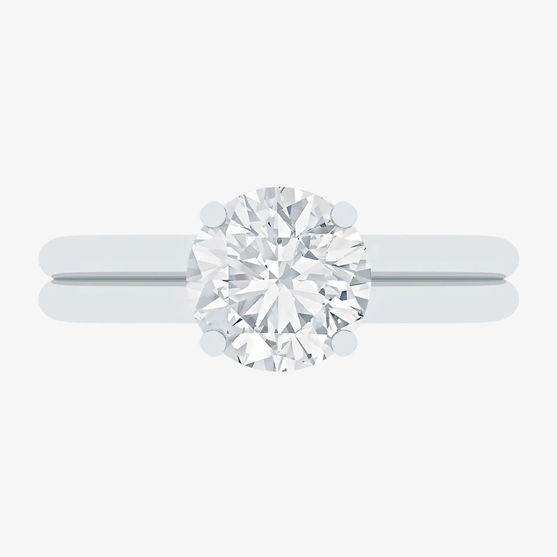 (F / Vs2) Womens 2 CT. T.W. Lab Grown White Diamond 10K Gold Round Solitaire Engagement Ring