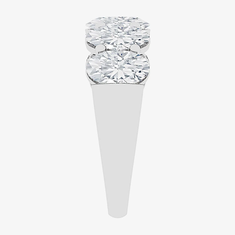 (F / Vs2) Womens 23.MM 4 CT. T.W. Lab Grown White Diamond 10K Gold Oval 5-Stone Wedding Band