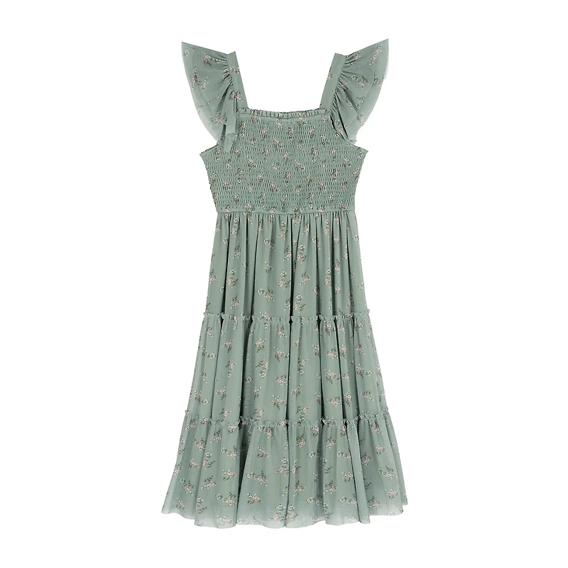Rare Editions Big Kid Girls Short Sleeve Flutter Maxi Dress