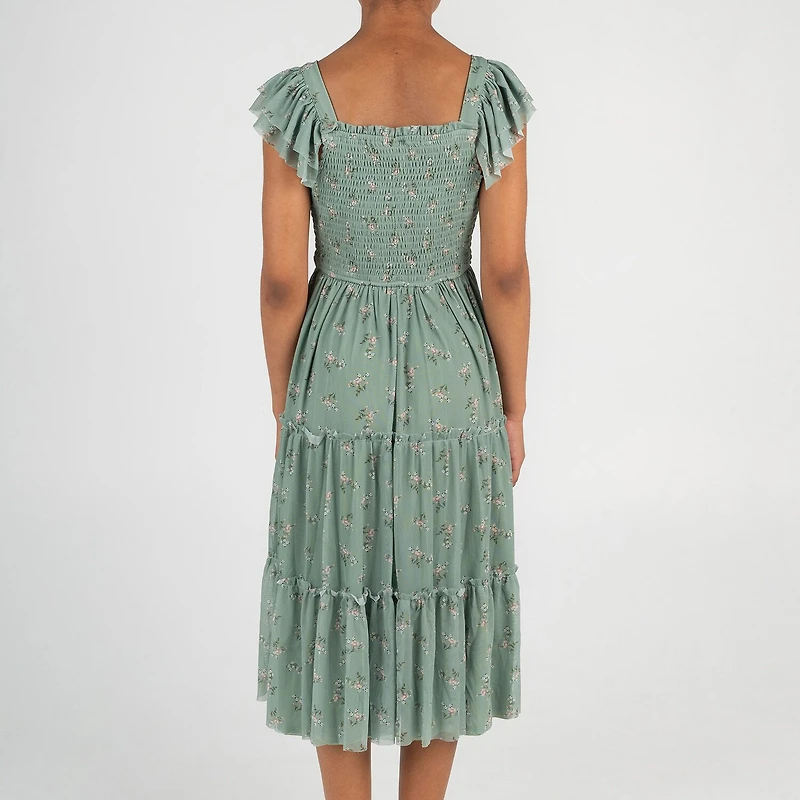 Rare Editions Big Kid Girls Short Sleeve Flutter Maxi Dress